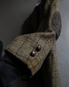 "BURBERRYS" Elbow patch design gun club check tweed jacket