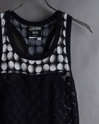 "JEAN PAUL GAULTIER MAILLE FEMME" Layered dot illusion mesh dress
