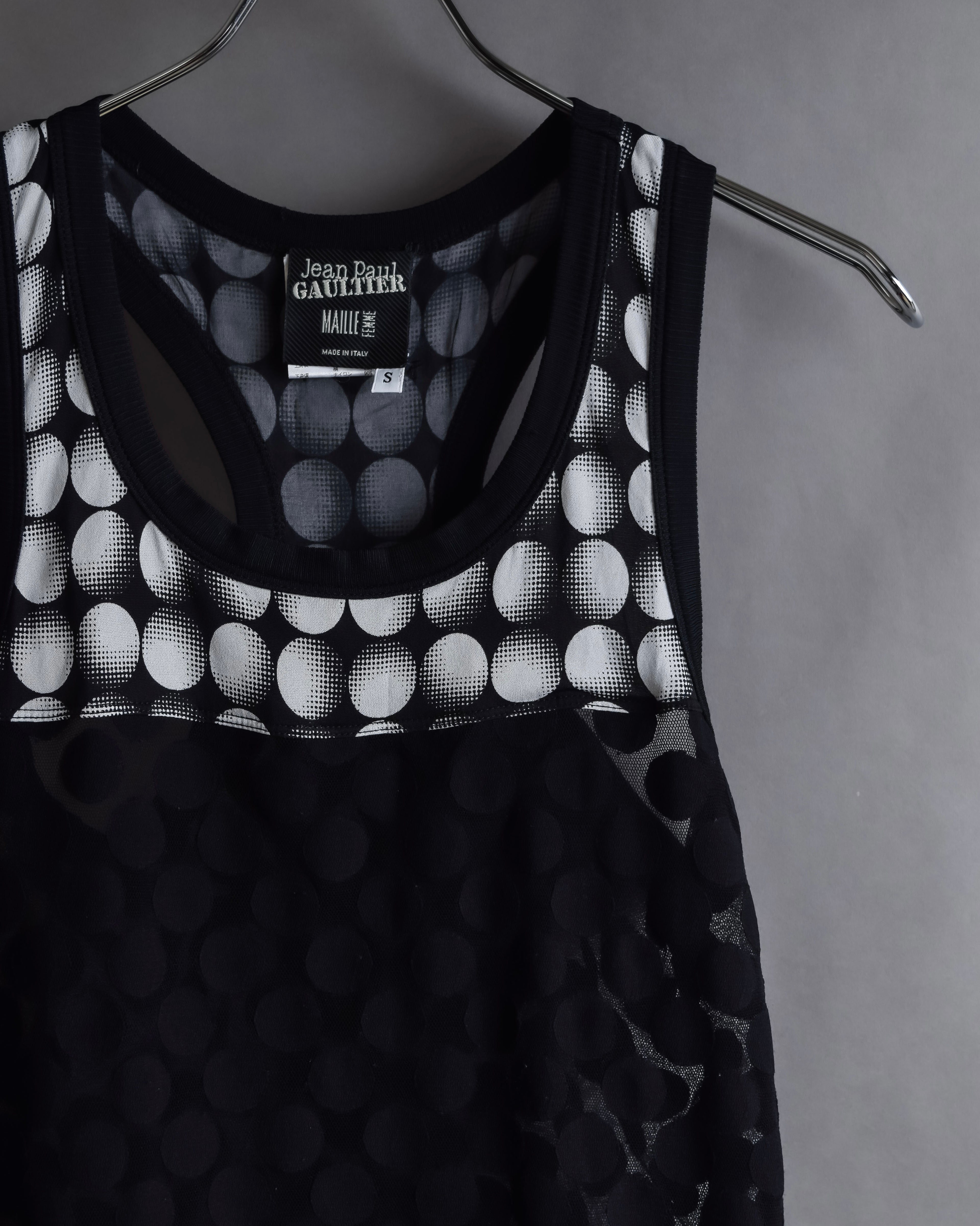 "JEAN PAUL GAULTIER MAILLE FEMME" Layered dot illusion mesh dress