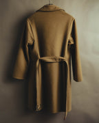 “GUCCI” 00’s-10’s Cashmere-blend leather-trimmed belted long coat