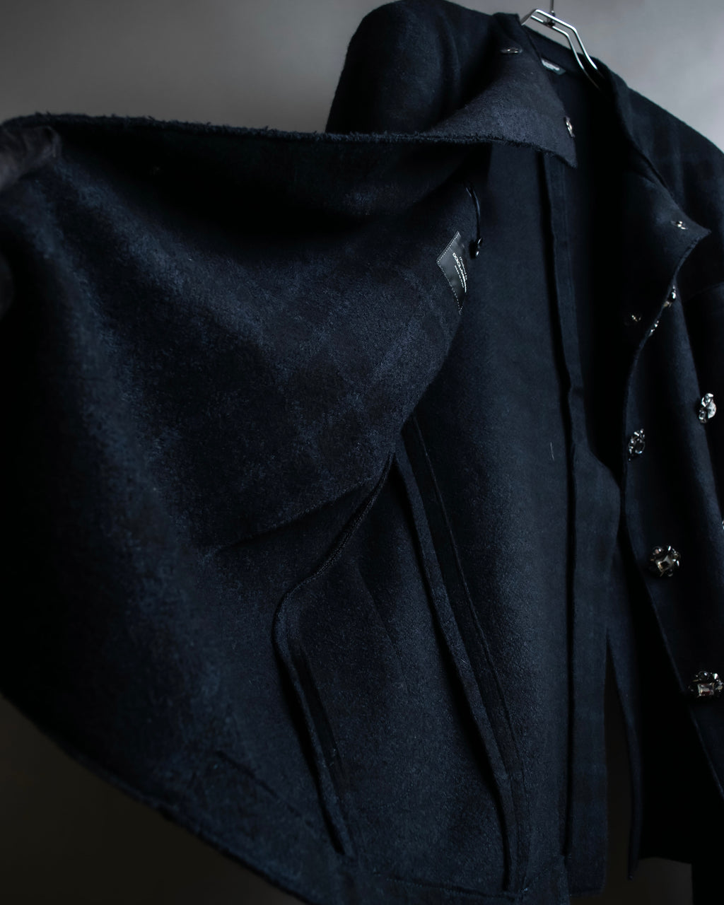 "DOLCE & GABBANA" Double-breasted bejeweled button check pattern jacket