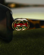 "GUCCI" 00's-10's Tortoiseshell rectangle sunglasses