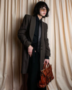 "Christian Dior Boutique Paris" Beautiful waist-shape shawl collar long coat
