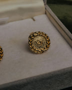 “Christian Dior” 80’s-90’s Laurel rope motif D logo earrings