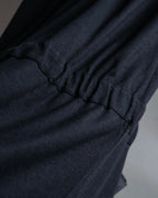 "Christian Dior" Satin ribbon waist detail hooded dress