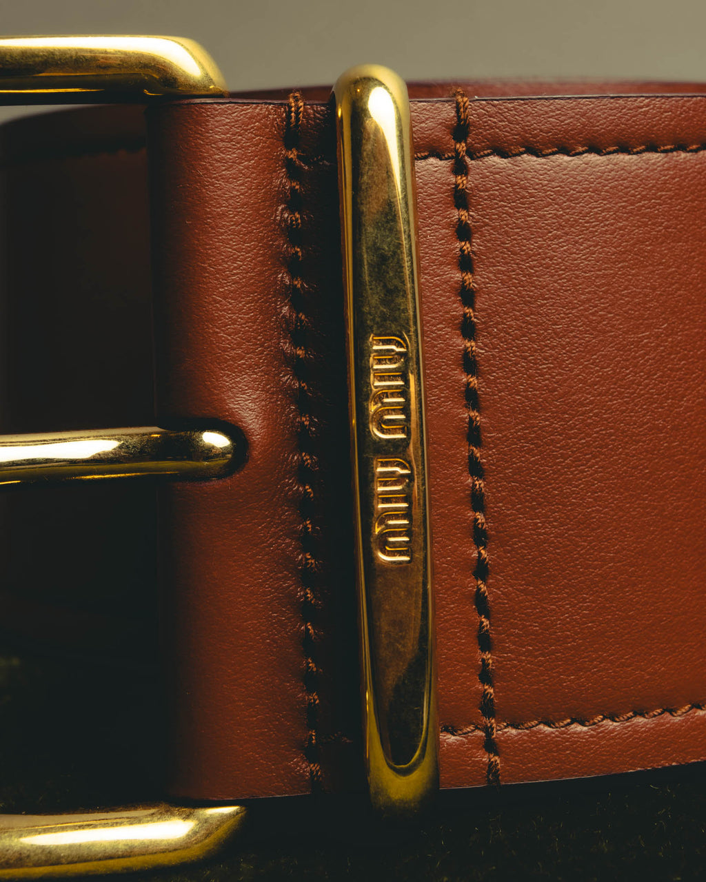 "Miu Miu" 2020's Sculptural wide leather belt
