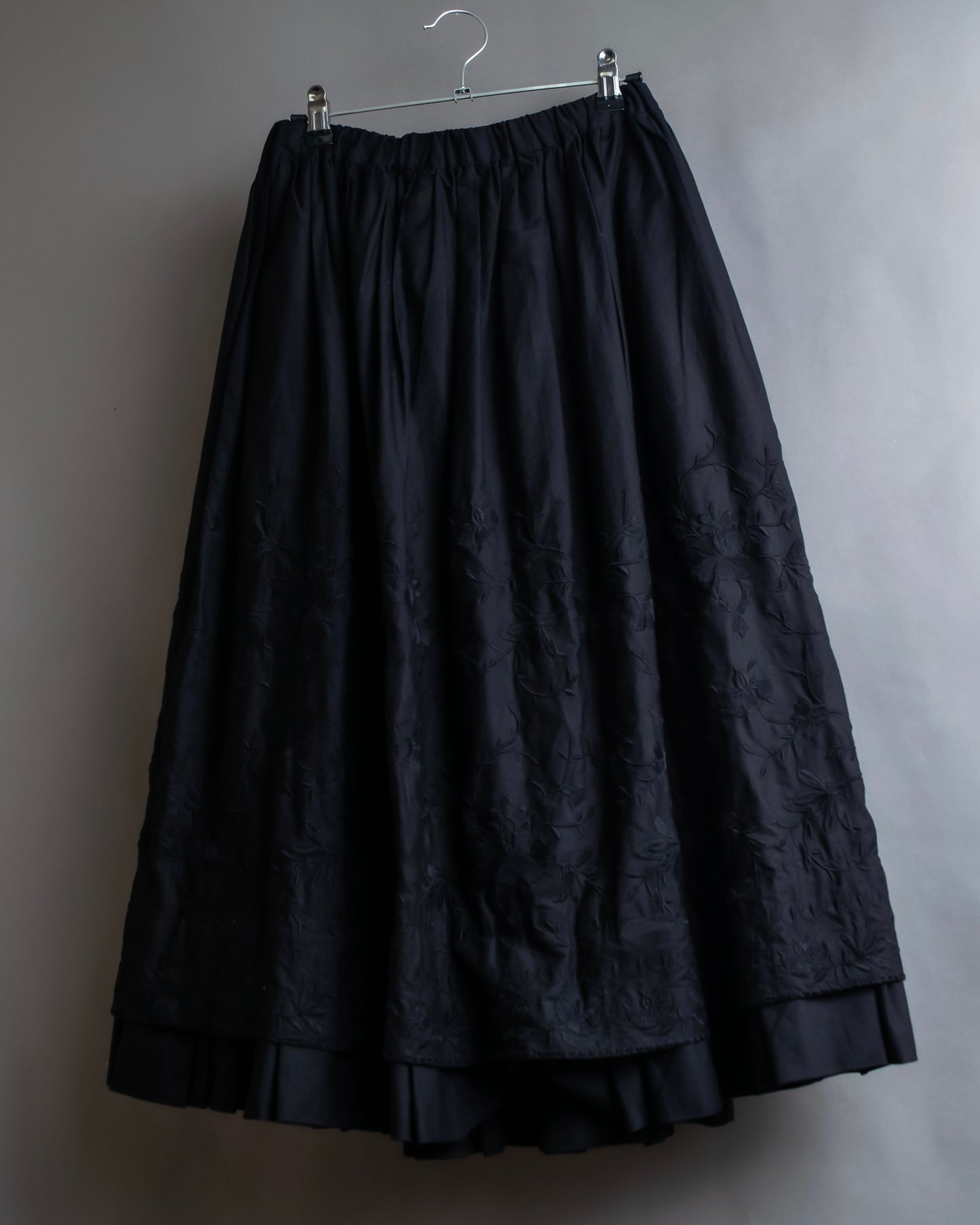 "COMME des GARCONS COMME des GARCONS" Floral embroidery layered gather flare skirt