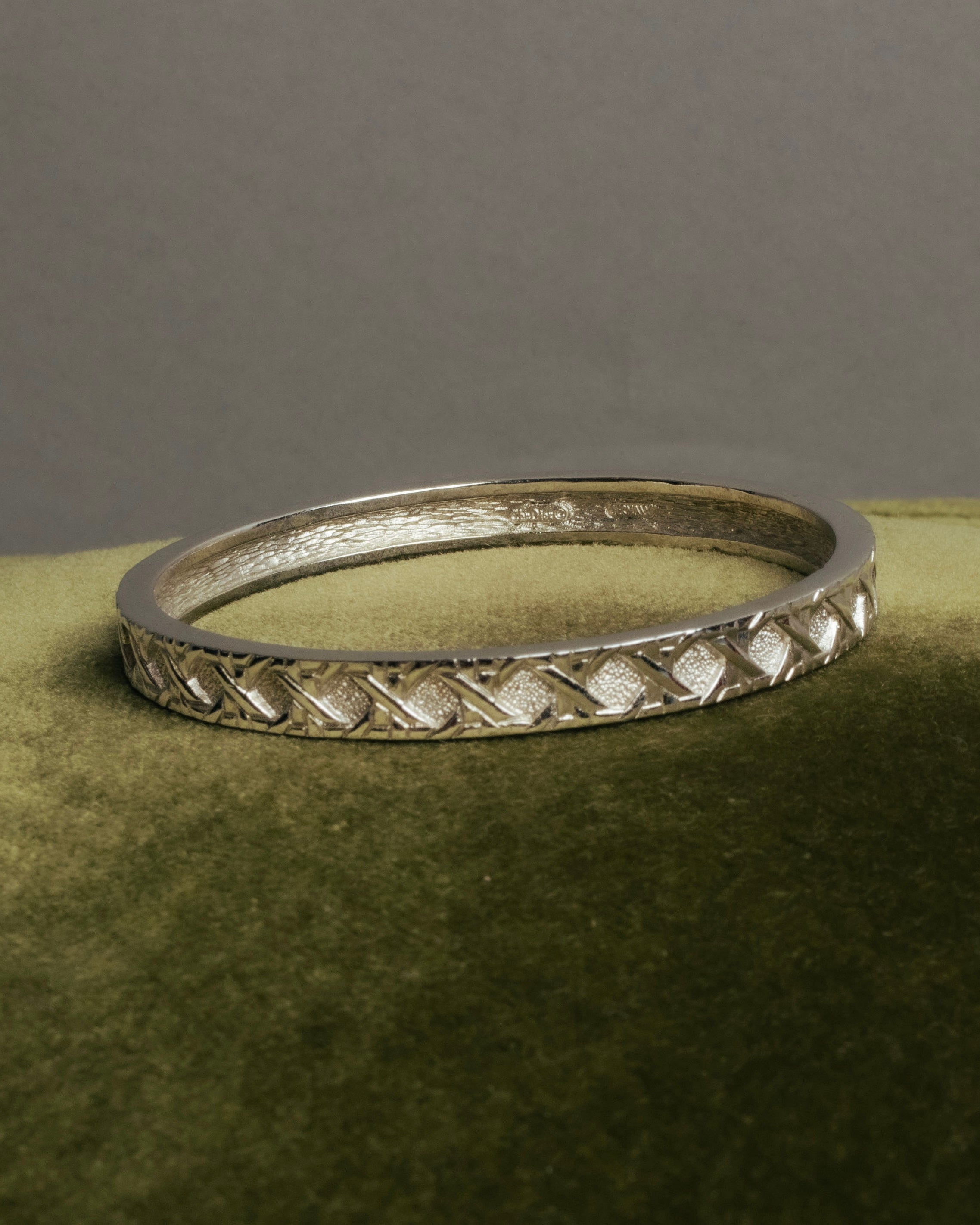 "Christian Dior" 70's-80's German-made textured geometric pattern bangle