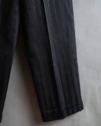 "Vintage subtle gloss striped wide slacks"