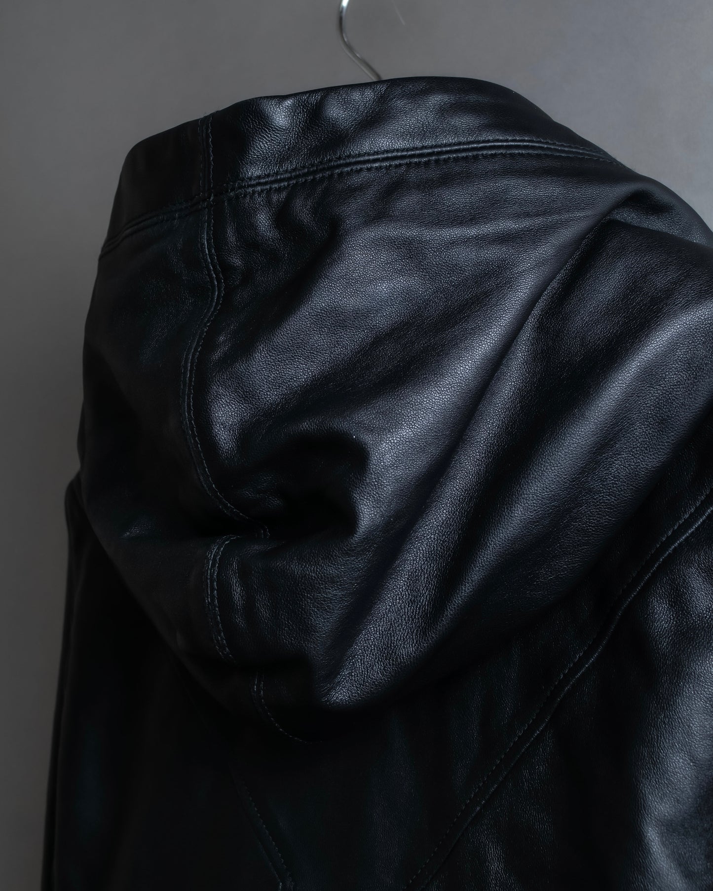 "HELMUT LANG"Boa switching shape leather zip-up jacket