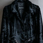 "EMPORIO ARMANI"  Leather belted design velour mid length gown coat