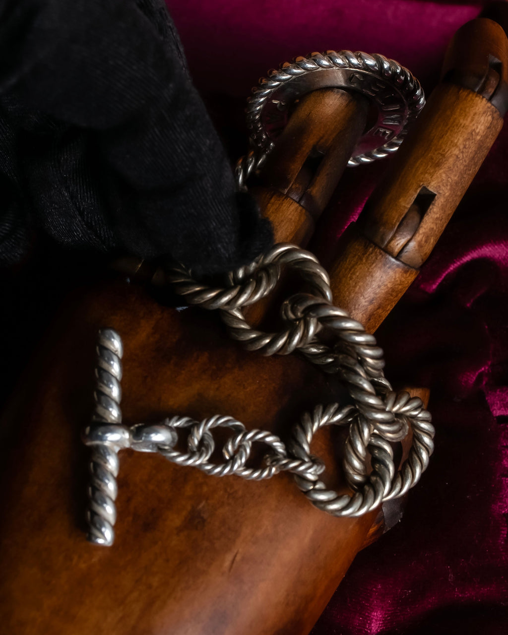 "CELINE" Rope twist design silver bracelet