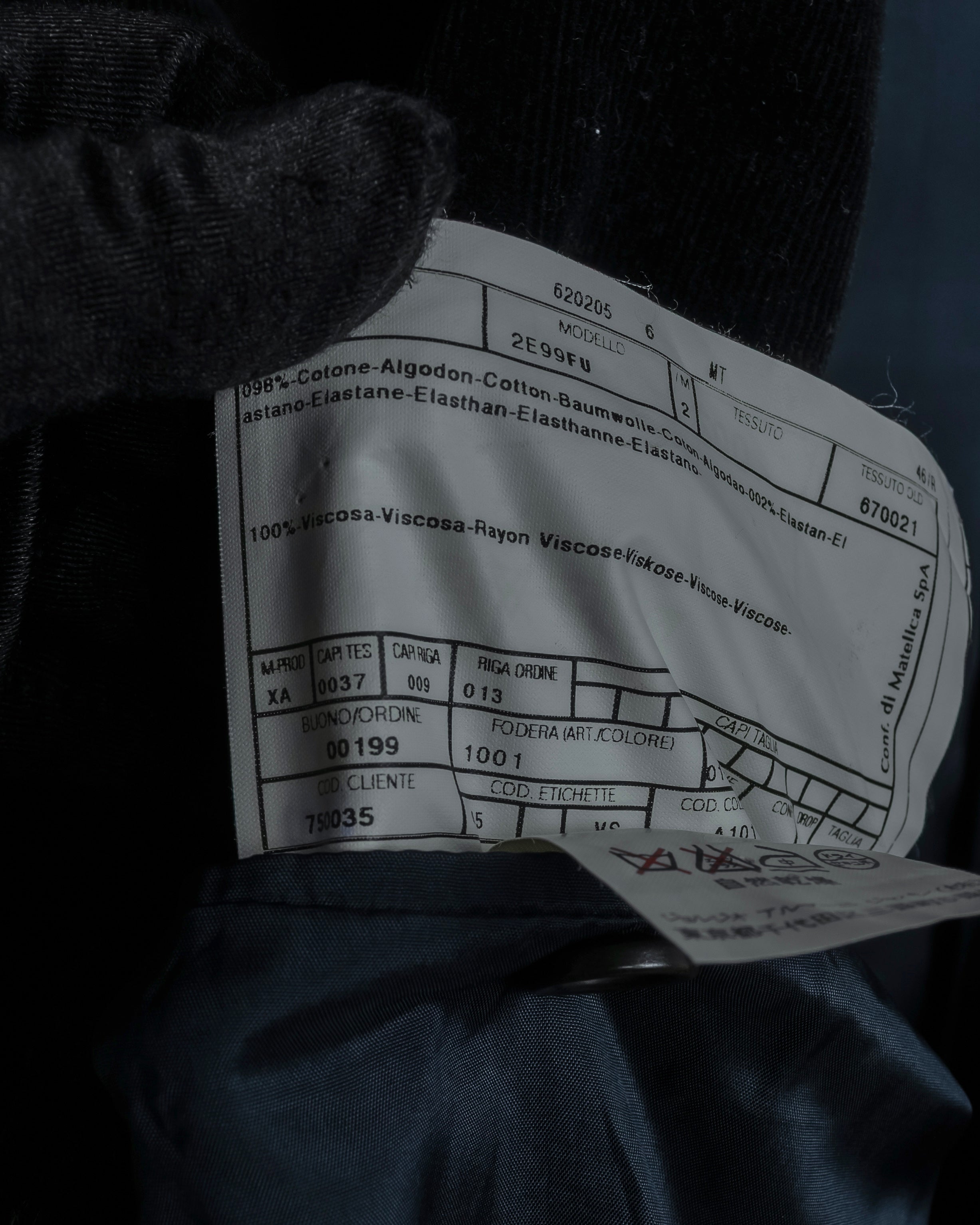 "ARMANI COLLEZIONI" Black corduroy relaxed set up