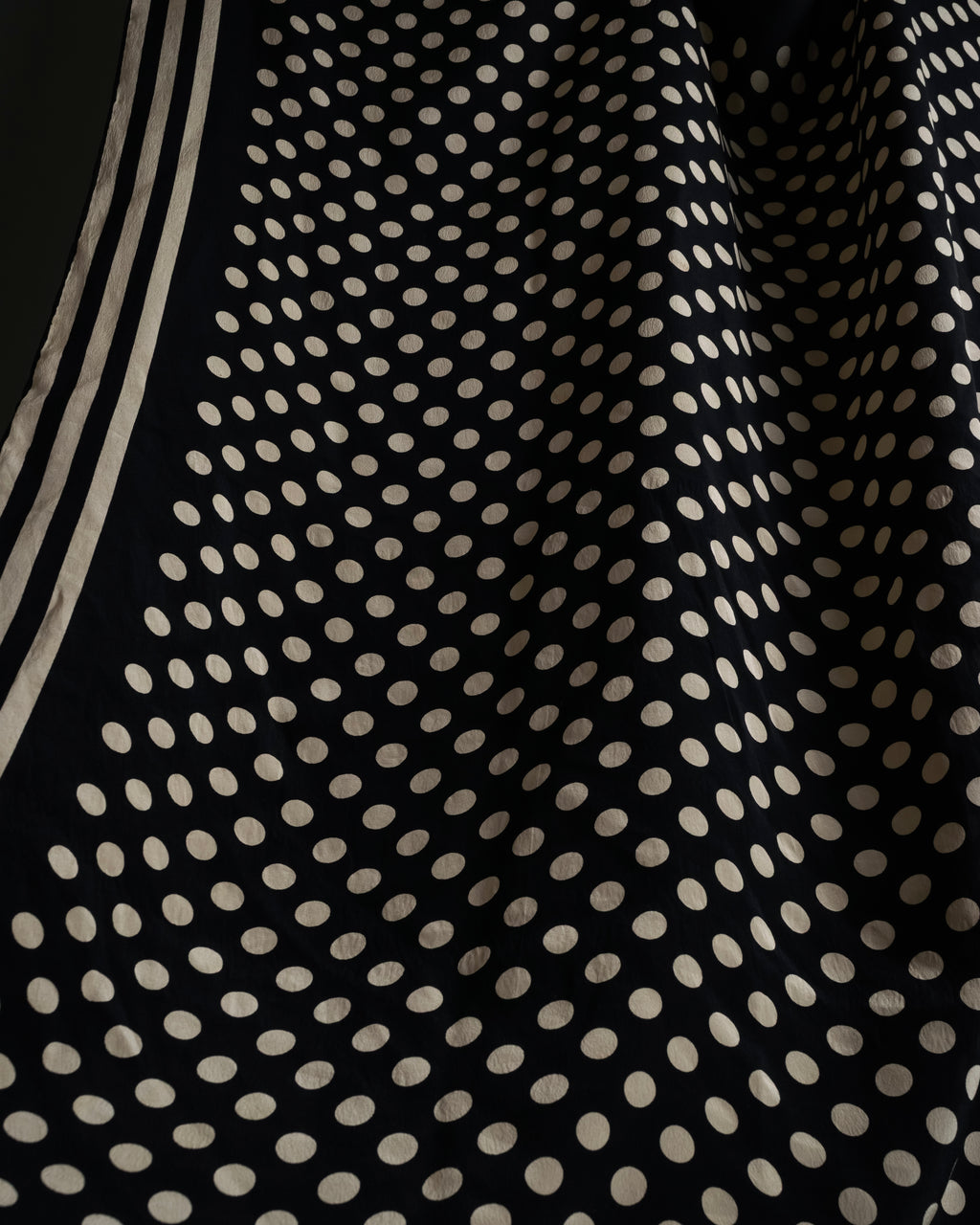 "JEAN PAUL GAULTIER" Classical dot pattern silk scarf