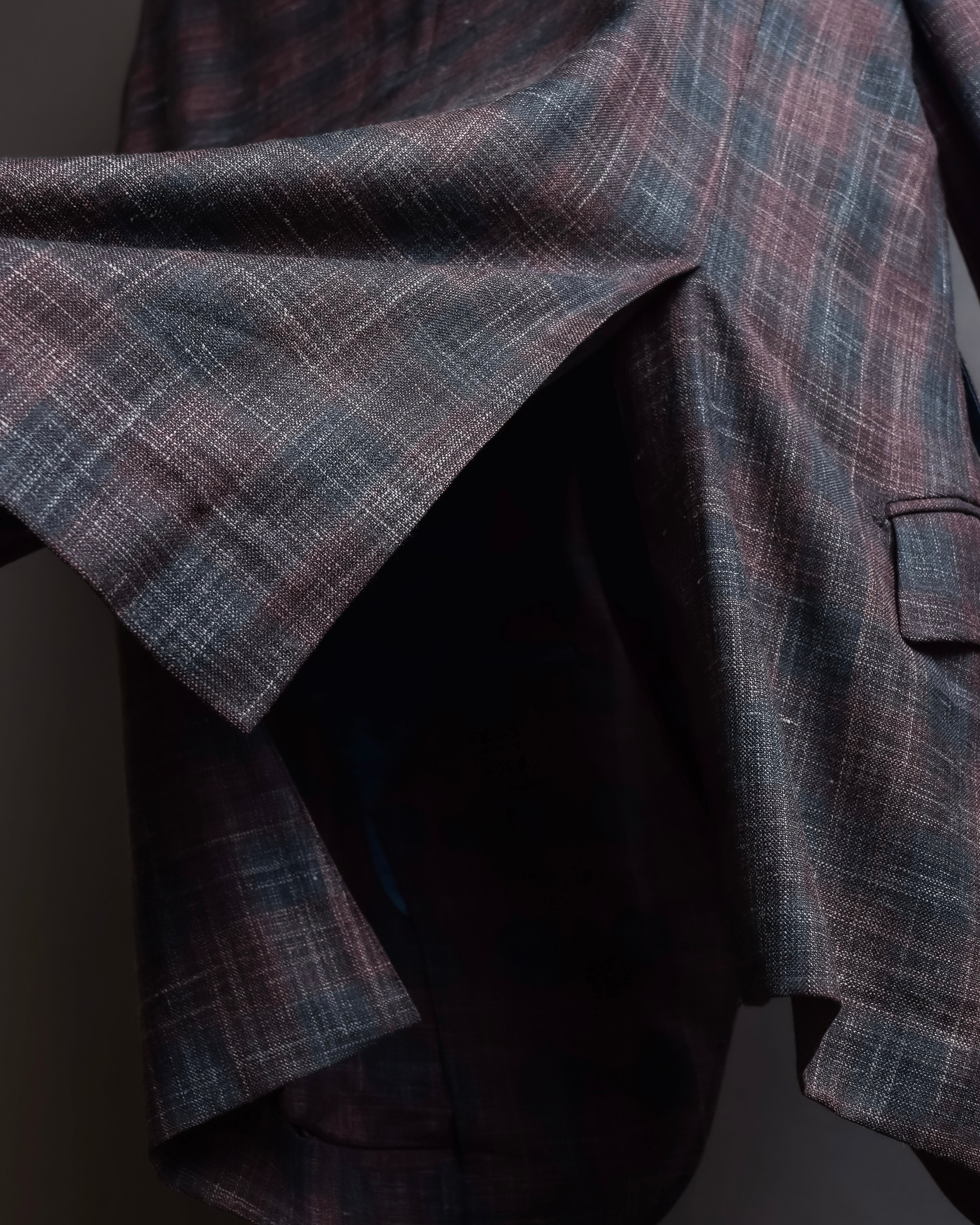 "Tex Teq" Gradient check pattern tailored jacket