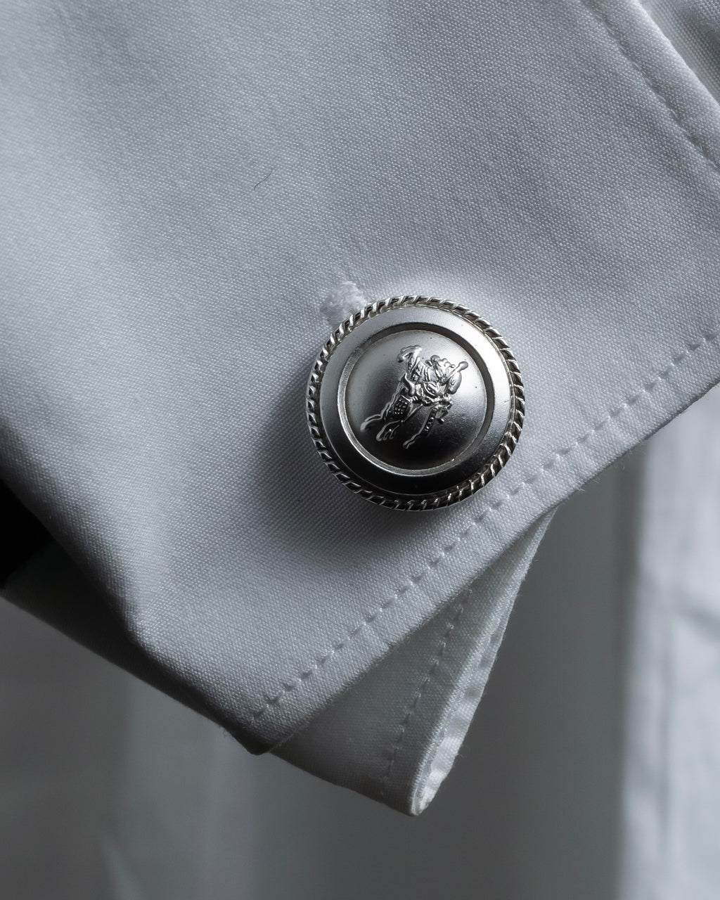 "BURBERRYS" Equestrian Knight engraved silver cufflinks