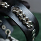 "Dior" Silver chain inlaid leather bracelet