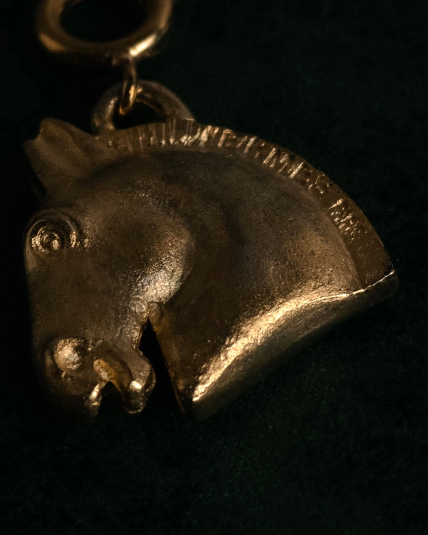 “HERMÈS” 90’s Sculptural cheval motif pendant charm