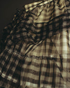 -SPECIAL- "tricot COMME des GARÇONS" 07SS Gingham check sheer tiered ruffle skirt
