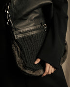 "JIL SANDER" Large flap design Harako leather shoulder bag