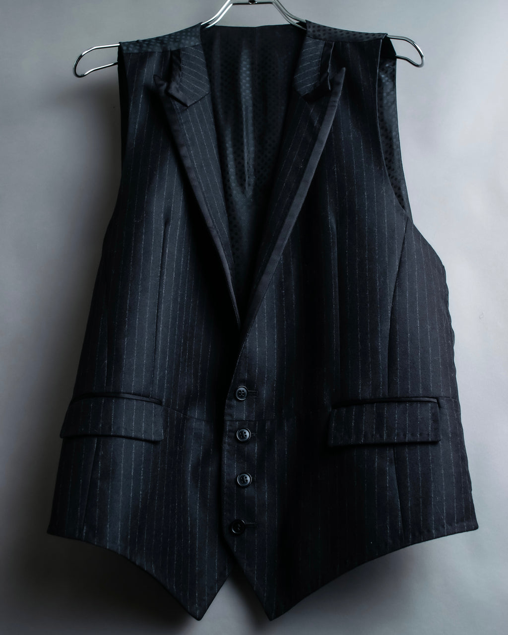 "DOLCE & GABBANA" Pattern switching peak lapel gilet