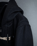 "BURBERRY" Classic detailing melton wool duffle coat