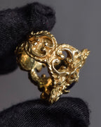 "CHANEL" 90's Baroque carving design gold ring