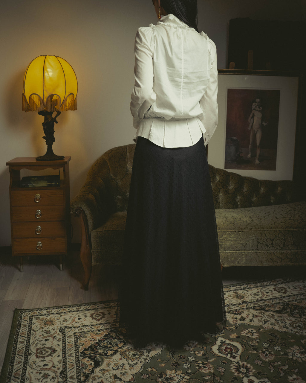 -SPECIAL- “YVES SAINT LAURENT” 70’s-90’s Ruffled high-neck blouse