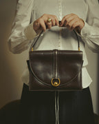 -SPECIAL- "HERMES" 50's Vintage box calf leather shoulder bag