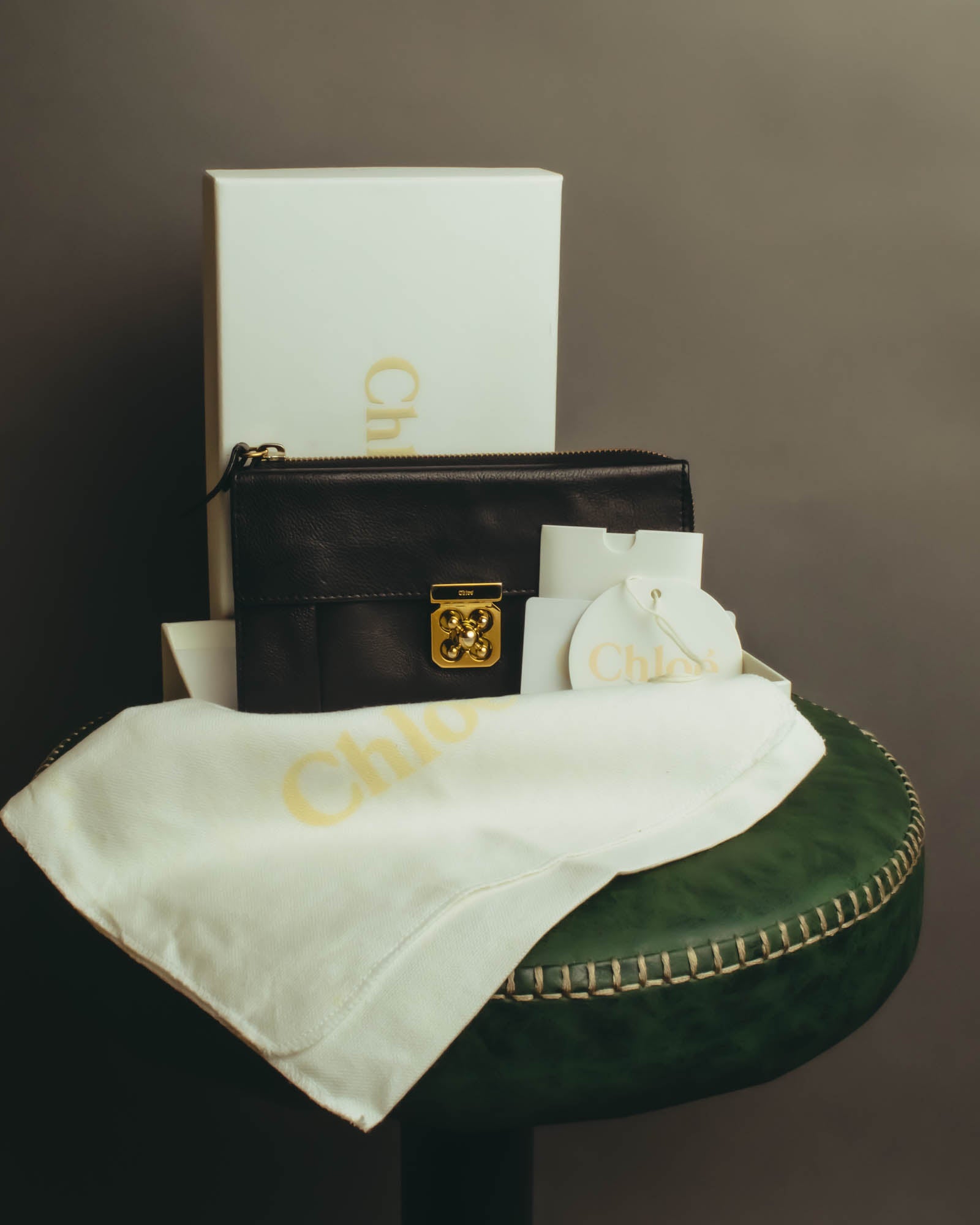 "Chloé" 2010's Black leather long wallet