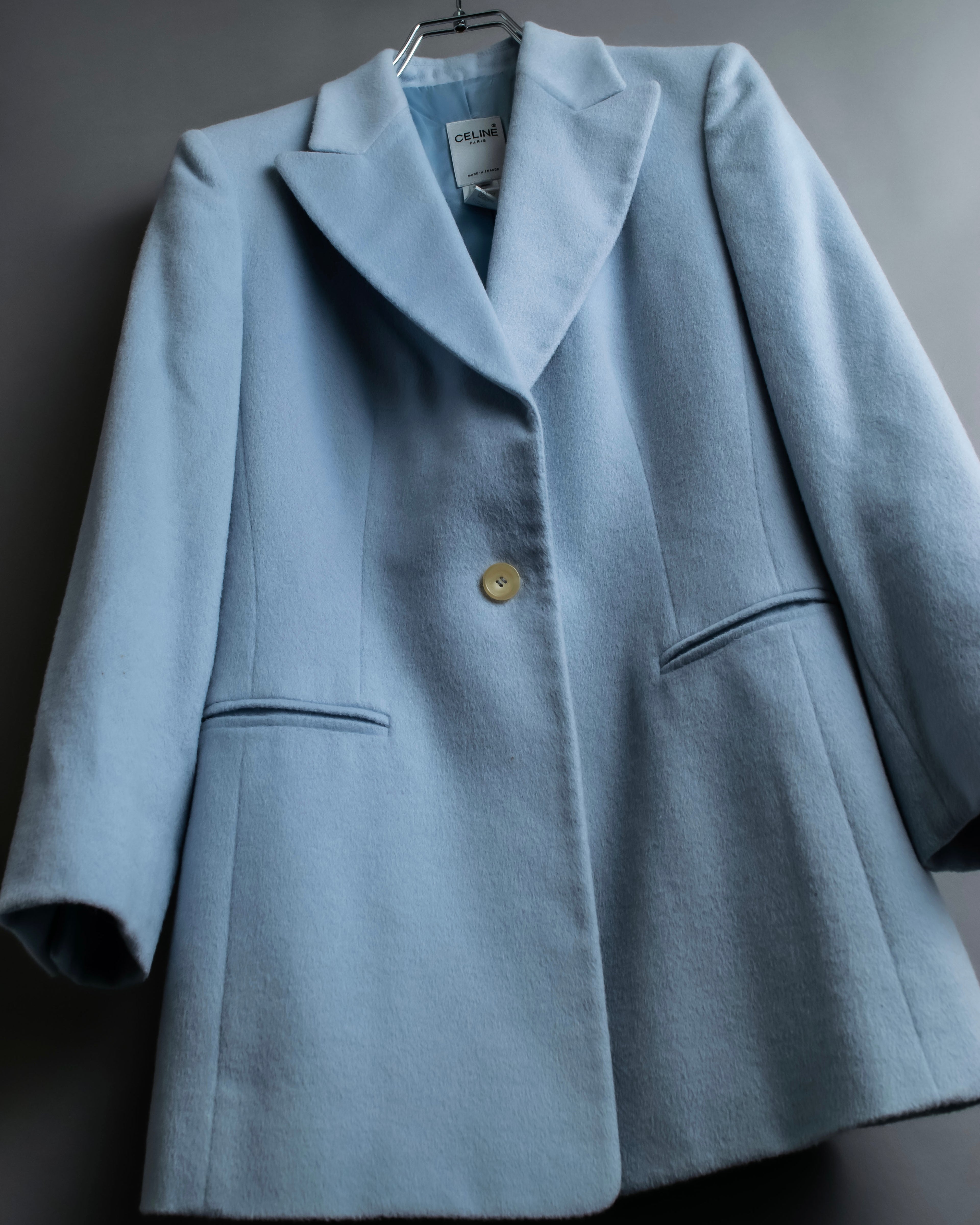 “CELINE “ beautiful shaped sky blue tailored jacket