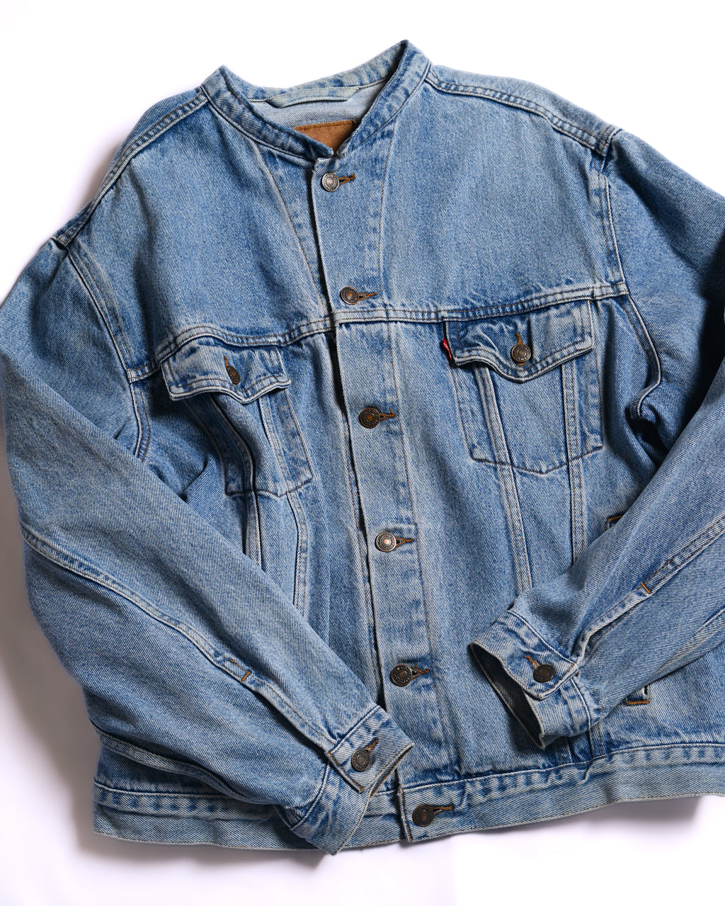 LEVI’S/ Oversized No Collar Denim Jacket Light Blue