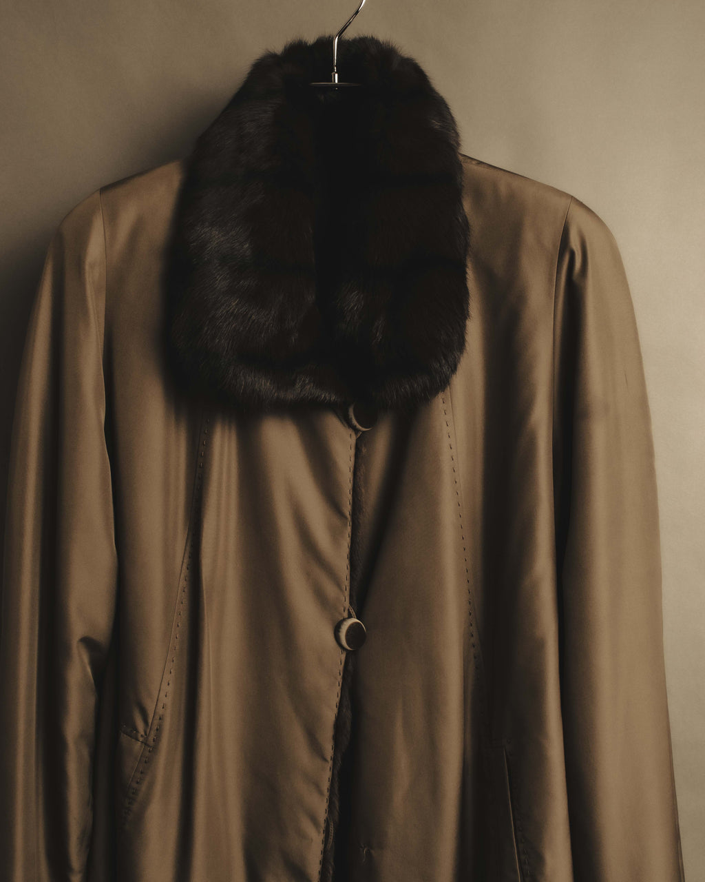 "ROBERTO VALENTINO" Reversible brown fur coat