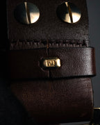 “FENDI” 2000’s FF studded sculptural leather belt