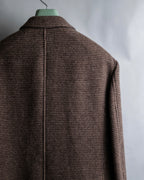 "COMME des GARCONS
HOMME DEUX" Brown checked pattern tailored jacket