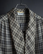 "Saint Laurent" Lame check pattern bow tie shirt