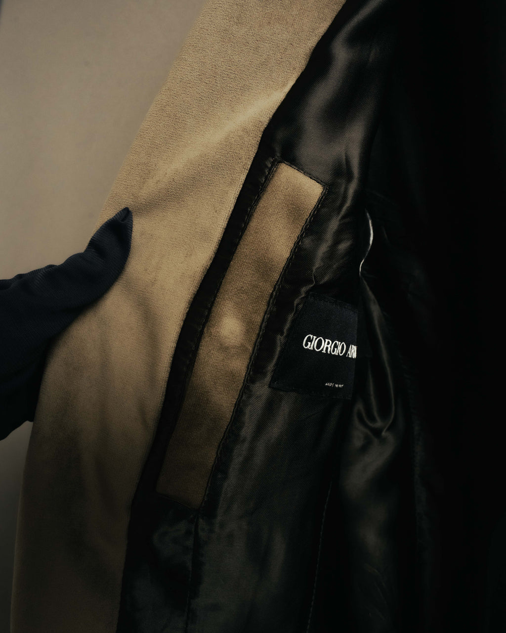 “GIORGIO ARMANI” 90’s-00’s Suede-effect multi-pocket tailored field jacket