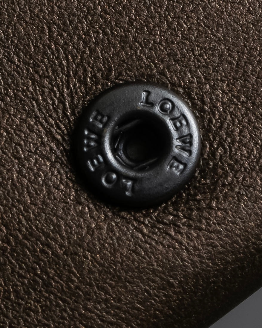 "LOEWE" Logo engraved leather card case