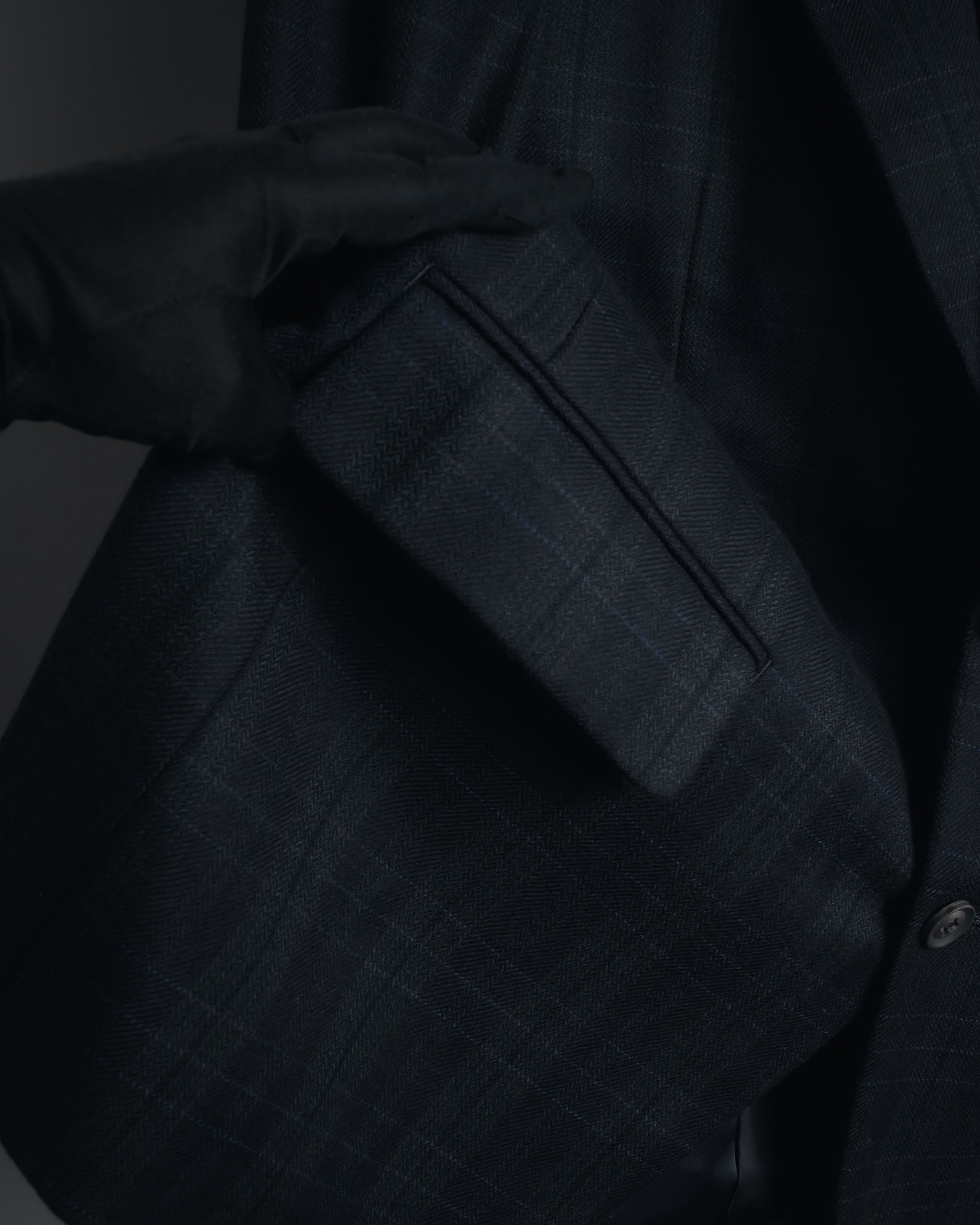 "Burberrys" 90’s dark check wool cashmere blend tailored jacket