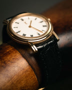 “Yves Saint Laurent” 80’s-90’s coin edge quartz leather watch