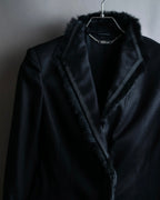 "Alexandar McQueen" Fur trimmed design shaped tailored jacket