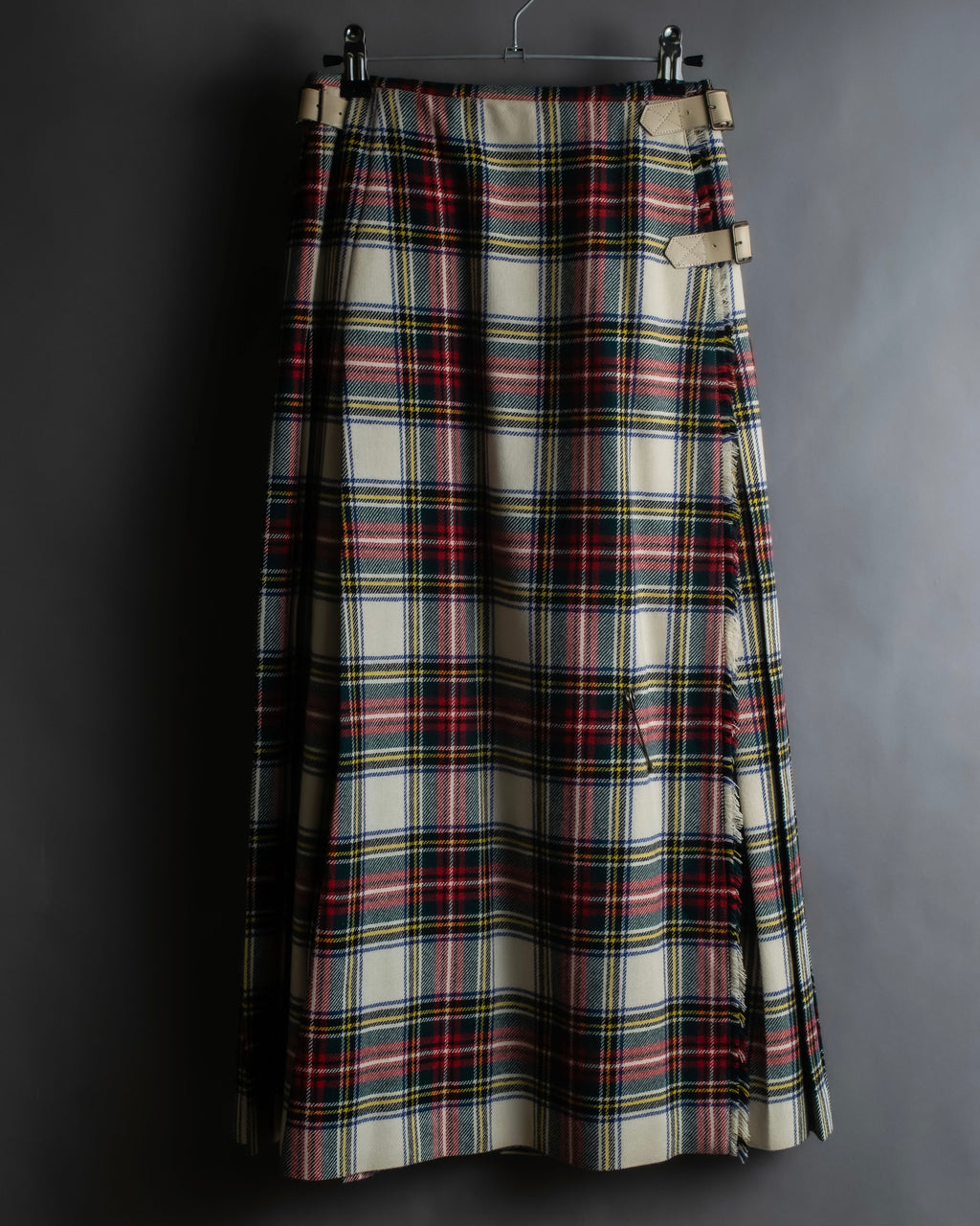 "PINK HOUSE" Tartan check pleated wrap skirt