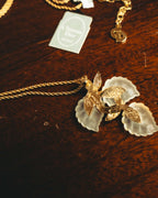 "Christian Dior" 70's-80's Sculptural leaf pendant necklace