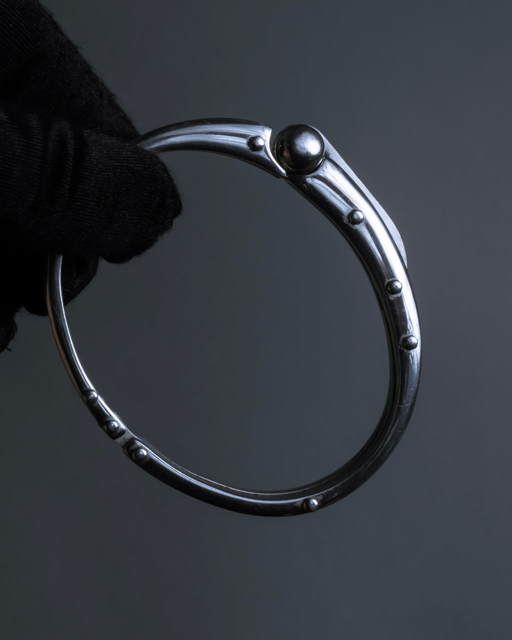 "Dolce & Gabbana" Curved rivet design silver metal bracelet