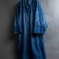 "Vintage gathered sleeve design denim long coat"