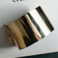 "CELINE" Large leather docking gold bracelet