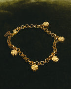 "Christian Dior" 00's-10's Floral rhinestone charm bracelet