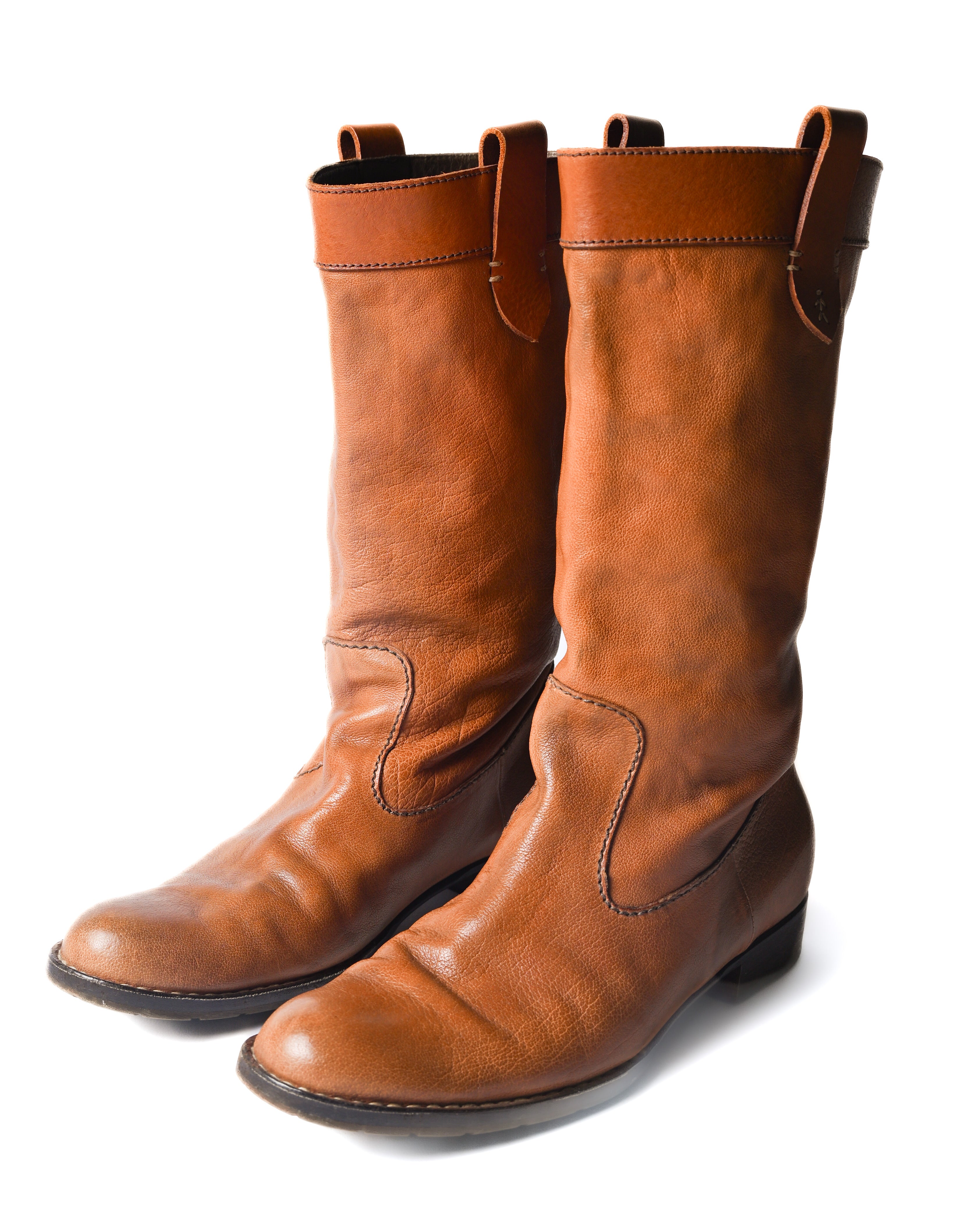 HENRY BEGUELIN/ Western Detailed Long Leather Boots