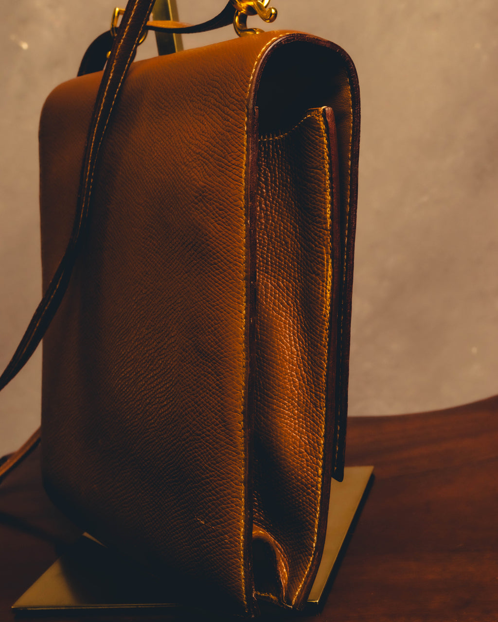 -SPECIAL- "Hermès" 80's Structured leather shoulder bag