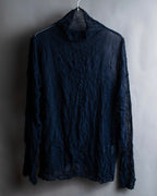 "ISSEY MIYAKE PERMANENTE"
Washed high neck sheer pullover